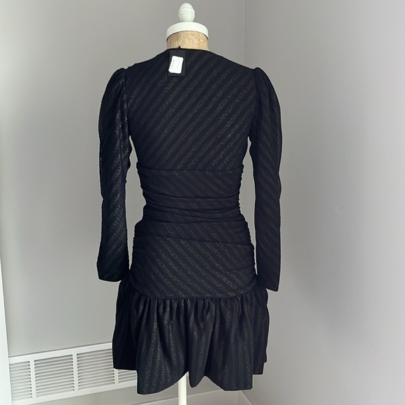 NWT Maje Ralone Polka Dot Mesh Mini Dress Black Size 1 - Picture 5 of 8